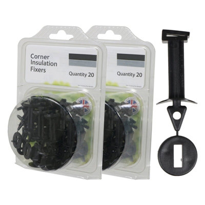 Spares2Go Greenhouse Corner Insulation Shading Fixers Pvc Bubble Wrap Plastic Frame Clips (Pack Of 40) from B&Q