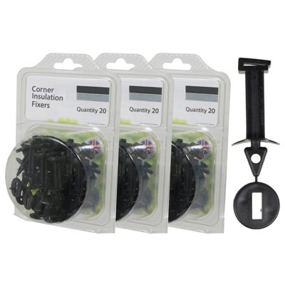 Spares2Go Greenhouse Corner Insulation Shading Fixers Pvc Bubble Wrap Plastic Frame Clips (Pack Of 60) from B&Q