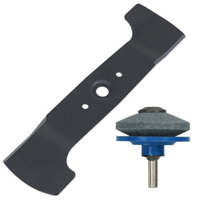 B&Q -  Metal Blade Compatible With Honda Hrg415 Hrg415C Izy41 Lawnmower (16") + Drill Sharpener Attachment