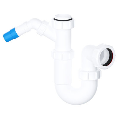 B&Q -  40mm Telescopic Sink Trap Kitchen Washing Machine Dishwasher 75mm Seal Water Discharge Kit