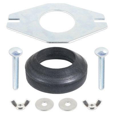 Spares2go Universal Toilet Cistern Close Coupling Fixing Kit Flat Metal Plate Tank Pan Bowl Connector Set (2") Silver