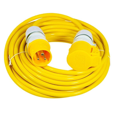 B&Q -  110V Extension Lead 14M 16A 1.5mm Extra Long Outdoor Construction Site Generator Cable (Yellow)