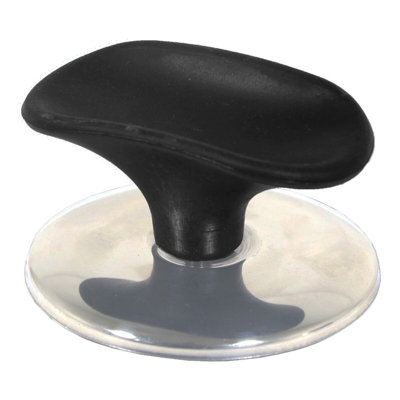 Spares2go Black/Silver Universal Pan Lid Handle Saucepan Slow Cooker Steamer Pot Knob ( / Chrome Silver) 6Cm