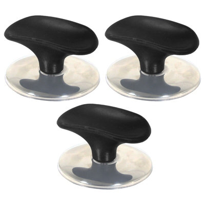 Spares2go Black/Silver Universal Pan Lid Handle Saucepan Slow Cooker Steamer Pot Knobs ( / Chrome Pack Of 3) 6Cm
