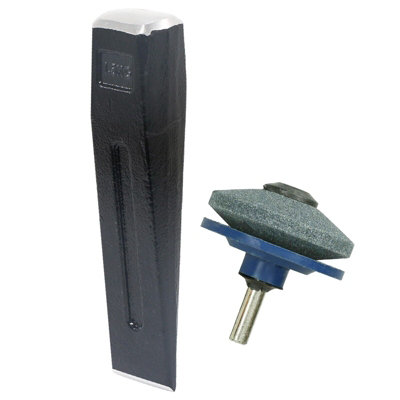 Spares2Go Log Splitter 1.5Kg 8" Wood Splitting Chisel Wedge + Drill Blade Sharpener Attachment Kit from B&Q