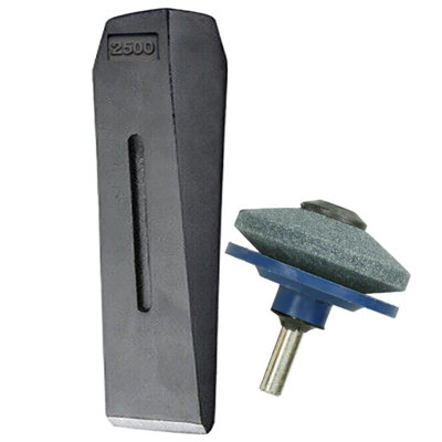 Spares2Go Log Splitter 2.5Kg 10" Wood Splitting Chisel Wedge + Drill Blade Sharpener Attachment Kit from B&Q