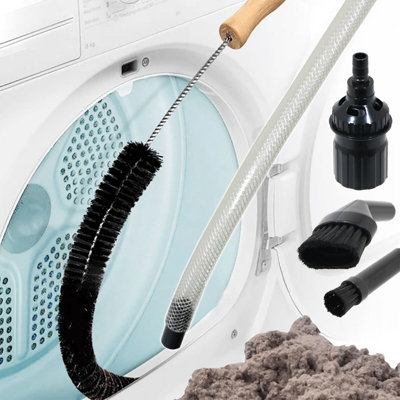 Spares2Go Universal Tumble Dryer Lint Removal Kit Vacuum Hose Dusting Brush Cleaning Attachments Set from B&Q