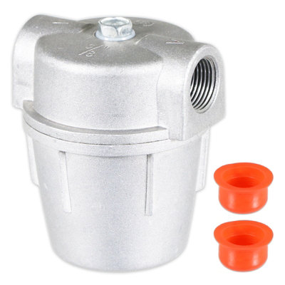 Spares2Go Boiler Filter 3/8" Aluminium Inline Central Heating Oil Fired Fuel Strainer Bowl from B&Q