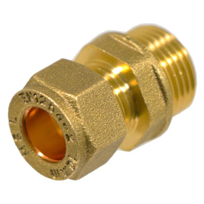 Spares2go Compression Connector 10Mm X 3/8" Bsp Male Straight Brass Pipe Coupler Adaptor Fitting - Image 3