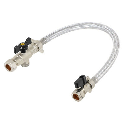 Spares2Go Combi Boiler Filling Loop Straight Part L Compliant Central Heating Lever Check Valve (15mm X 15mm) from B&Q