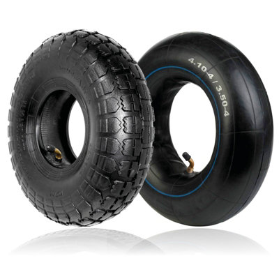Spares2Go Wheelbarrow Wheel Tyre And Inner Tube (4.10-4 3.50-430Psi) 4 Inch + Innertube from B&Q