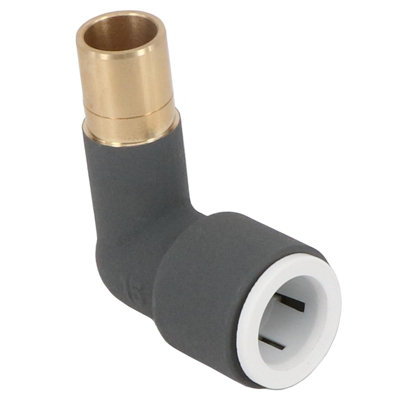 Spares2Go Radiator Valve Reducing Elbow Stem Compression 15mm X 15mm Pushfit Anthracite from B&Q