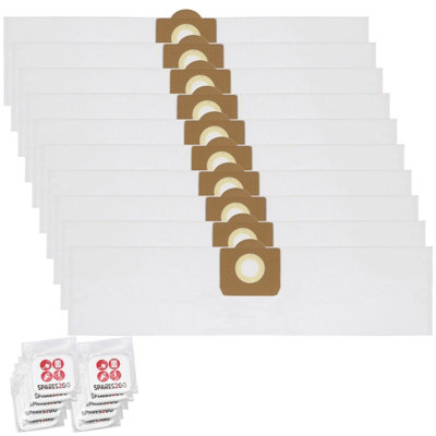 Spares2go Bags Compatible With V-Tuf Mini Class Dust Extractor Vacuum Vtuf Minihsv Microfibre Bag (Pack Of + Fresheners) Size 10