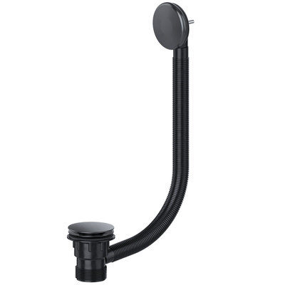 Spares2go Black Clicker Bath Waste Plug 40Mm 1.5" Combination Click Clack Overflow (Black)