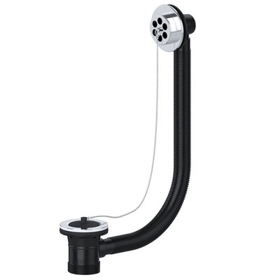 Spares2Go Bath Combination Waste Overflow Plug & Chain 40mm 1.5" (Silver) from B&Q