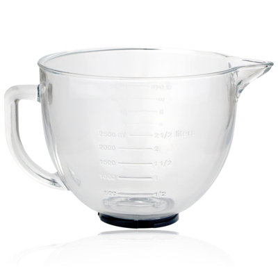 Spares2Go 4.7L Glass Mixing Bowl Jug For Kitchenaid Stand Mixers K40 5Ksm5Gb Spout 5Qt from B&Q