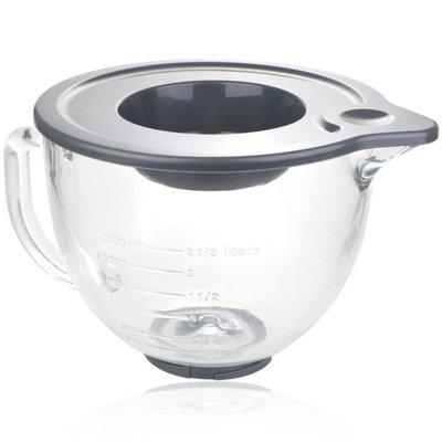 Spares2Go 4.7L Glass Mixing Bowl Jug For Kitchenaid Stand Mixer K40 5Ksm5Gb + Cover from B&Q