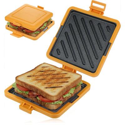 Spares2go Premium Quality Toasted Sandwich Maker For The Microwave - Orange - Image 4