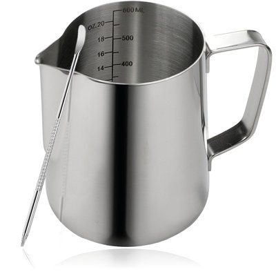 Spares2Go Milk Jug Stainless Steel 600Ml / 20Oz Frothing Pitcher Small Large Crema Frother from B&Q