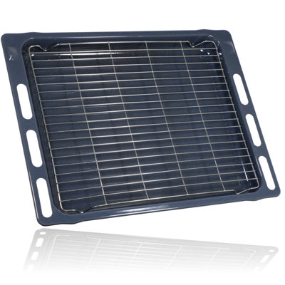 Spares2Go Oven Grill Tray For Whirlpool Shelf Fat Pan Base And Grid Rack 476mm X 365mm X 40mm Deep C00506253 from B&Q