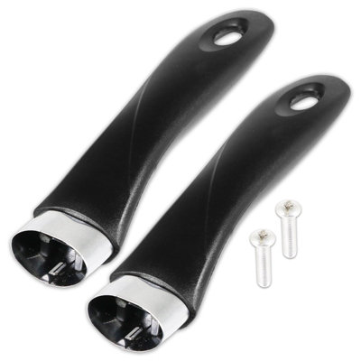 Spares2Go Frying Pan Handle Curved Black Bakelite Saucepan Pot Cookware Replacements (200mmPack Of 2) from B&Q