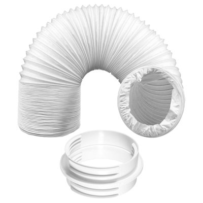 Spares2Go Air Con Vent Hose 3 Metre 5" 5.9" Duct Pipe Extension Threaded Coupler Connector Ring Kit from B&Q