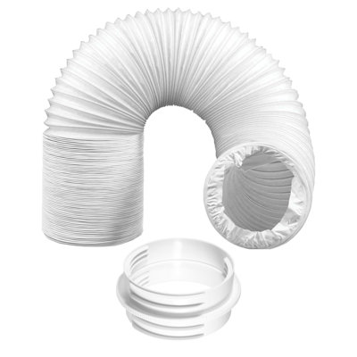 Spares2Go Air Con Vent Hose 6 Metre 5" 5.9" Duct Pipe Extension Threaded Coupler Connector Ring Kit from B&Q
