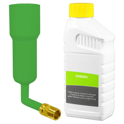 Spares2Go Central Heating Inhibitor Concentrate Anti Corrosion Liquid (500Ml Bottle) + Radiator Dosing Funnel Tool