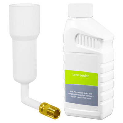Spares2Go Central Heating Leak Sealer Concentrate Boiler Pipe Seal Liquid (500Ml Bottle) + Radiator Dosing Funnel Tool from B&Q