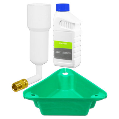 Spares2Go Central Heating Cleanser Concentrate Liquid (500Ml Bottle) + Radiator Dosing Funnel Tool + Draining Tub