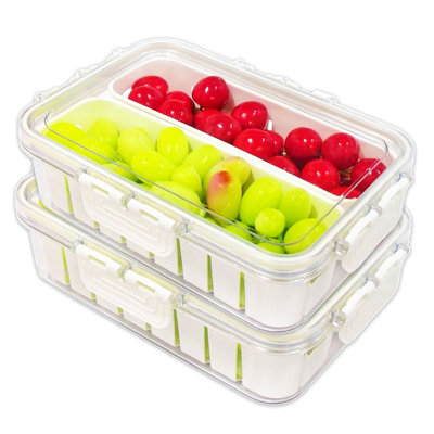 Spares2Go Food Storage Containers With Securing Clips Lid And 2 Removable Divider Compartments (SmallPack Of 2) from B&Q