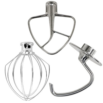 Spares2Go Beater Whisk For Kitchenaid Tilt Head Stand Mixer Dough Hook Set Ksm100 Ksm103 Ksm110 from B&Q