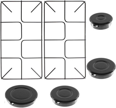 Spares2Go Universal Pan Support & Burner Kit For Cooker Gas Hob 2 Grids 455mm X 245mm + 4 Burners from B&Q