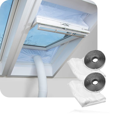 B&Q -  Air Con Window Seal Kit 2M For Velux Portable Ac (Double ZipUniversalWaterproof200Cm/2000mm X 2 Pack) - Image 3