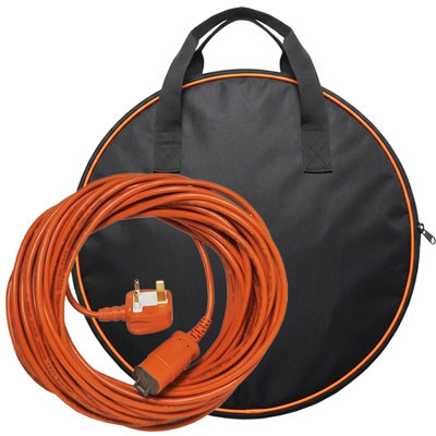 Power Cable for FLYMO Lawnmower Hedge Trimmer Lead UK Plug 15m + Storage Bag - Image 2