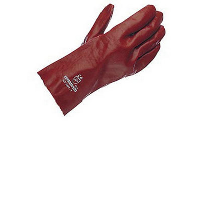 B&Q Red Unisex Adults Gloves Pvc Gauntlet Size 10.5
