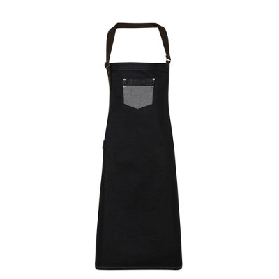Premier Unisex Adults Division Wd Look Faux Leather Denim Bib Apron from B&Q