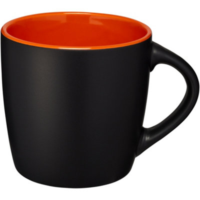 Bullet Riviera Ceramic Mug Solid Black/orange (8.4 X 8.8 Cm) from B&Q