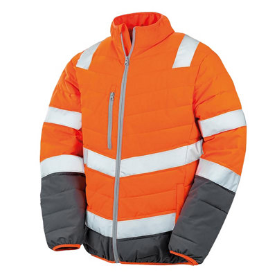 B&Q Dark/Grey Result Safeguard Mens Soft Padded Safety Jacket