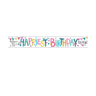 Simon Elvin Birthday Foil Banner (6 Pack) Multicoloured (2.5M) from B&Q