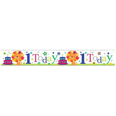 Simon Elvin Age 1 Boys Birthday Foil Banner (6 Pack) Multicoloured (2.5M) from B&Q