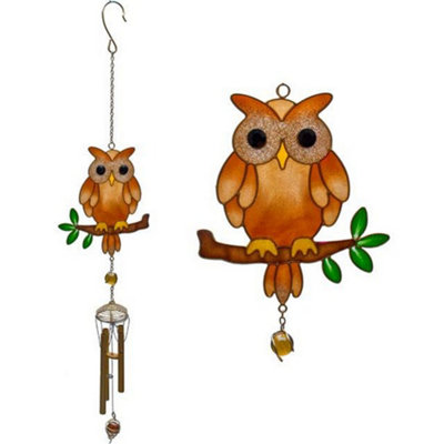 Something Different Brown Owl Wind Chime Multicoloured (One Size) from B&Q