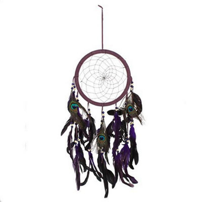 Something Different Peacock Feather Dream Catcher Purple (One Size) from B&Q