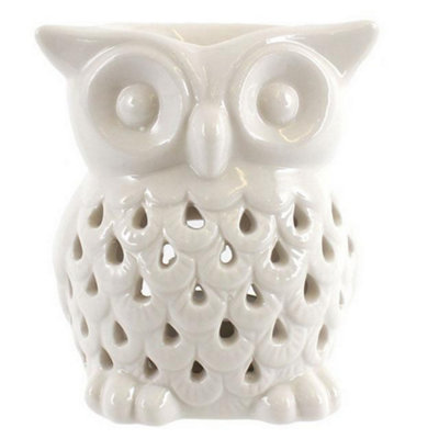 Something Different Owl Oil Burner White (One Size) from B&Q
