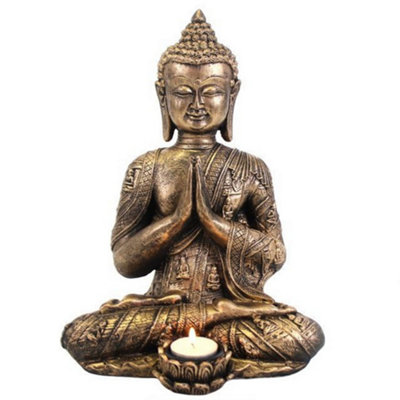 Something Different Large Buddha Tealight Holder Gold (One Size) from B&Q