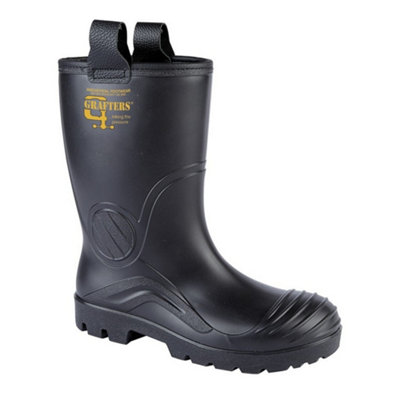  - Grafters Mens Pvc Waterproof Industrial Safety Rigger Boot Black (11 Uk)
