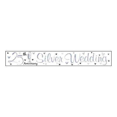 Simon Elvin Foil Banners Silver Anniversary (One Size) from B&Q
