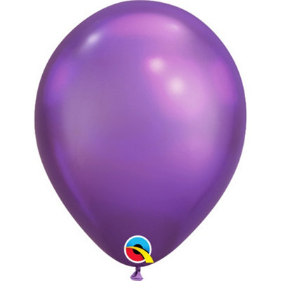 Qualatex 11 Inch Round Plain Latex Balloons (100 Pack) Chrome Purple (One Size) from B&Q