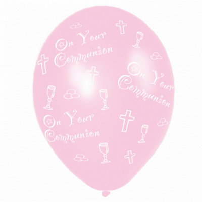 B&Q Amscan On Your Communion 11In Balloons Pink (6 Balloons)