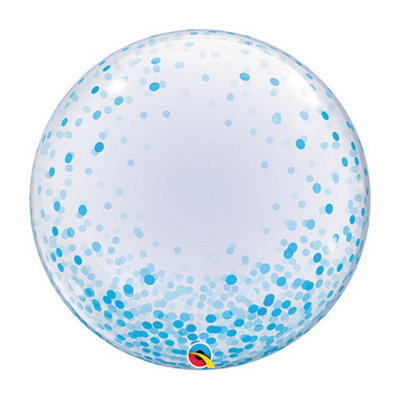 Qualatex Deco Bubble Confetti Balloon 2Ft Blue (2Ft) from B&Q